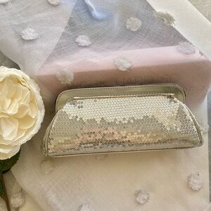 NWOT Small Silver Evening Women Clutch Bag
